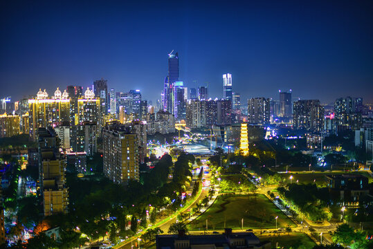 广州城市夜景建筑风光