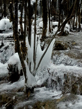 溪流挂冰