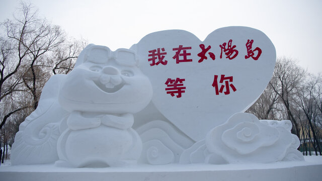 太阳岛雪博会精美雪雕