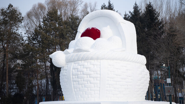 太阳岛雪博会精美雪雕