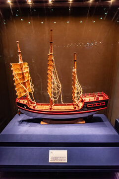 中国国家海洋博物馆的宋代船模型