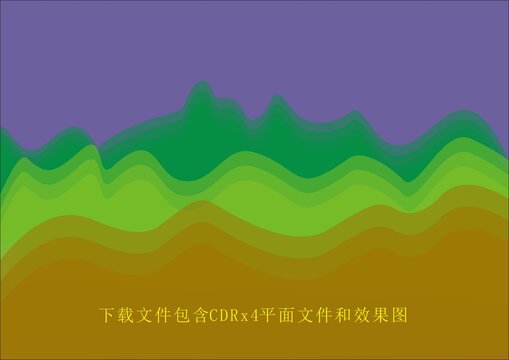矢量山峰祥云素材條紋線條