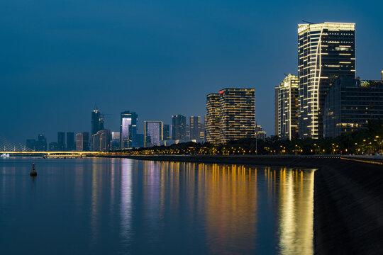 杭州城市风光夜景