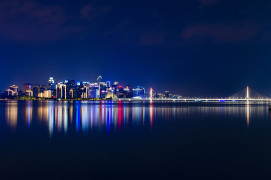 杭州城市风光夜景