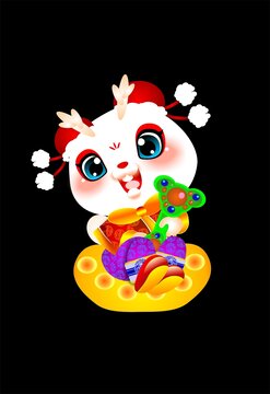 龍年對(duì)聯(lián)門神財(cái)神吉祥物