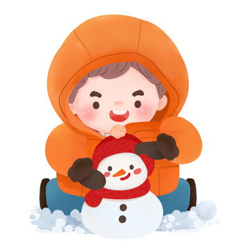 卡通堆雪人兒童勇闖哈爾濱砂糖橘