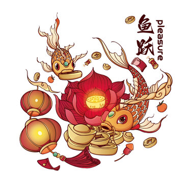 锦鲤鱼春节年画