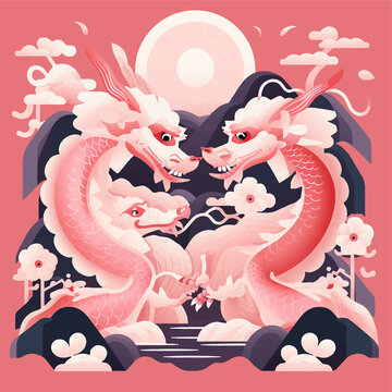 粉色龍年