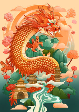 龍年海報(bào)建筑