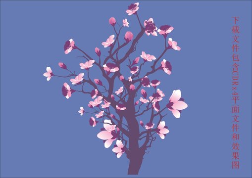 矢量花草樹木森林花朵