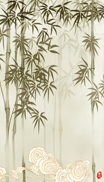 竹子壁画