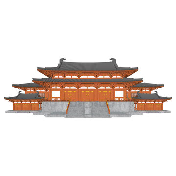 唐風(fēng)建筑群立面效果