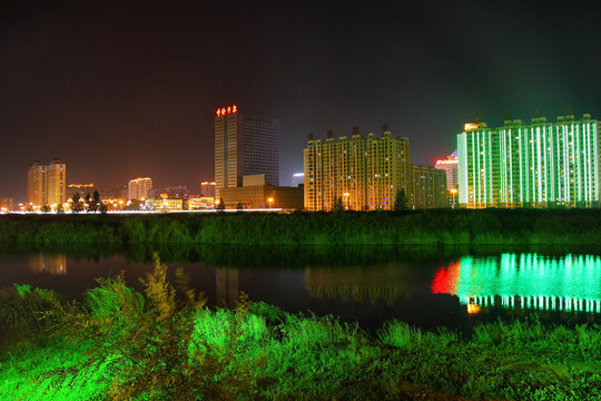 海拉尔城市夜景