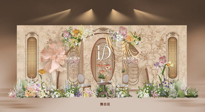 法式花園風格婚禮迎賓區