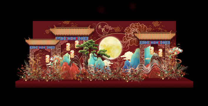 中式婚禮迎賓區(qū)效果圖