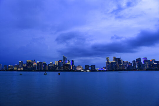 浙江杭州市钱江新城夜景