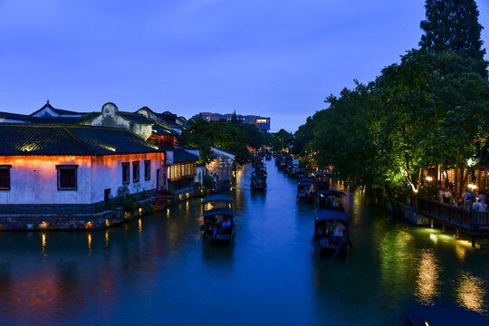 浙江省嘉兴市桐乡市乌镇夜景