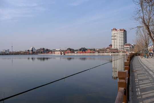 中国开封包公湖开封府建筑风景