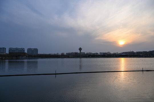 中国开封包公湖开封府建筑风景