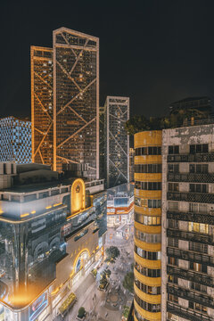 柳州五星步行街与风晴港夜景