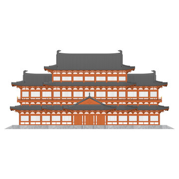 唐風(fēng)藏經(jīng)閣正立面效果