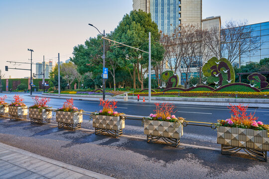 公路秋季花箱