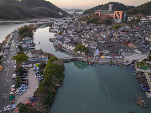 航拍东钱湖渔村