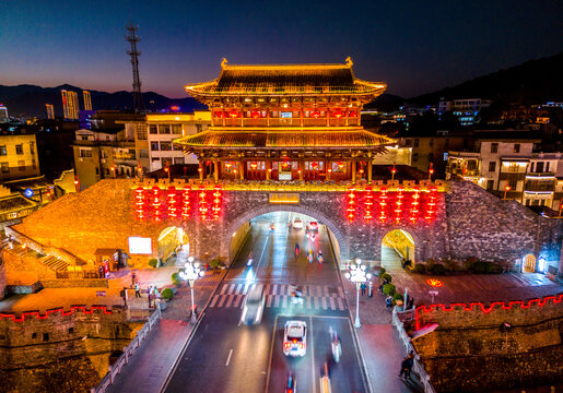 长汀古城夜景