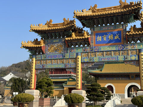 中国浙江舟山寺庙建筑