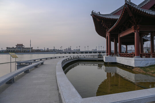 中国开封包公湖开封府建筑风景