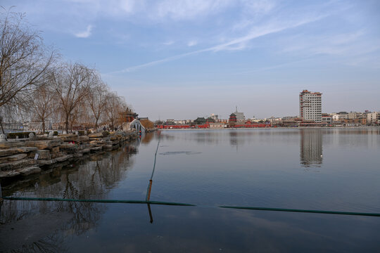 中国开封包公湖开封府建筑风景