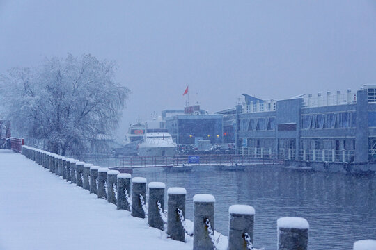 长沙北辰三角洲的雪景