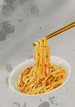 豬油拌粉有背景插畫