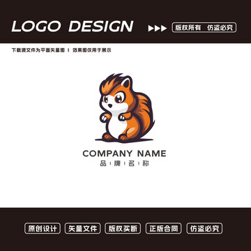 卡通松鼠logo标志