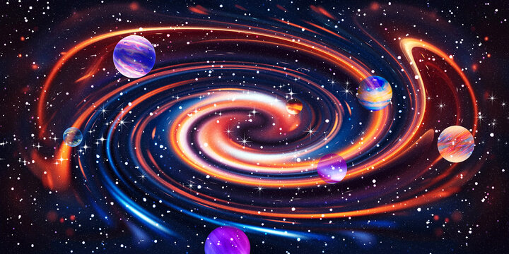 星空漩渦星系背景