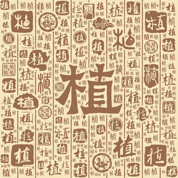 植字書(shū)法文字背景底紋