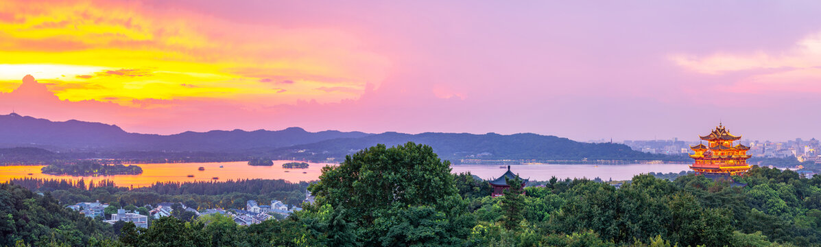 俯瞰西湖全景