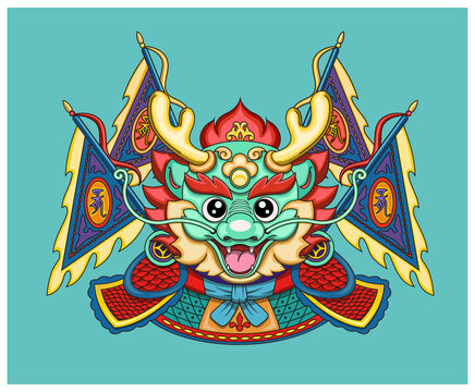 龍年國(guó)潮卡通插畫