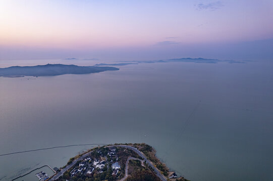 航拍太湖山水