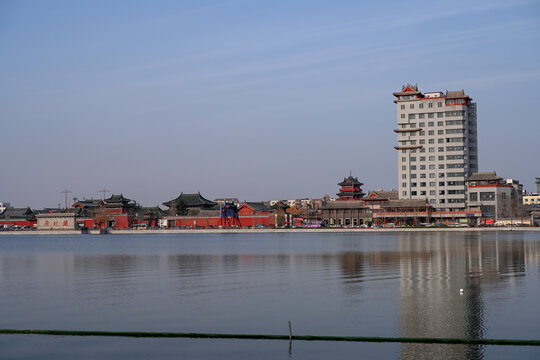 中国开封包公湖开封府建筑风景