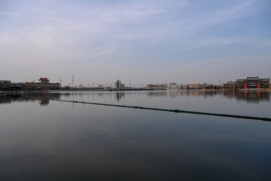 中国开封包公湖开封府建筑风景