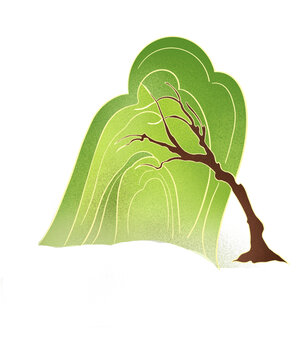 中式國風(fēng)柳樹插畫