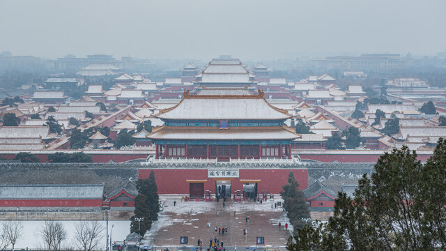 雪后的故宫博物院紫禁城