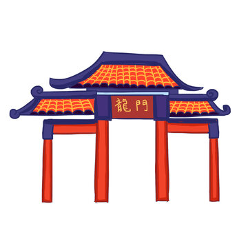 手繪卡通龍門免摳元素
