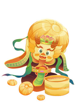 龍年五福財神卡通形象