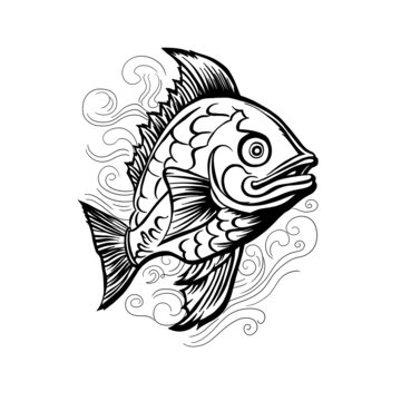 魚(yú)線(xiàn)稿圖標(biāo)