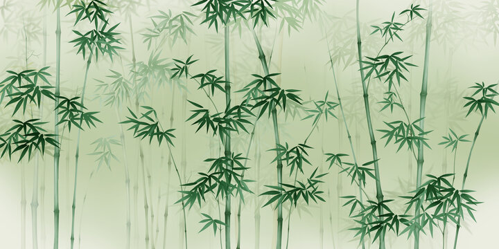中式竹子畫