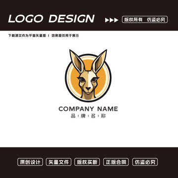 卡通袋鼠logo标志