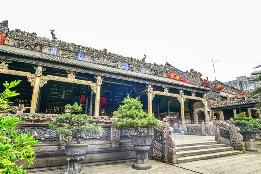 广州陈家祠古建筑空间风光