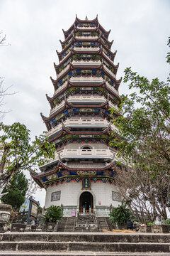 开州举子园文峰塔寺庙建筑风光